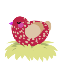 (unnamed), a crimson and beige chicken with a speckle pattern