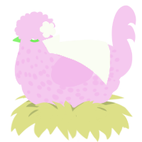 A leaf chicken with a speckle pattern