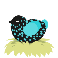 sable xyx, a sable and aqua chicken with a speckle pattern
