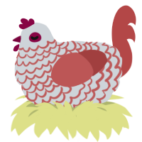 (unnamed), a mist and red chicken with a lace pattern