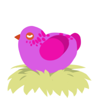 (unnamed), a orchid and fuchsia chicken with a neck-speckle pattern