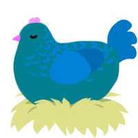 (unnamed), a sea and sapphire chicken with a half-lace pattern