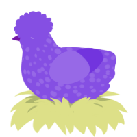 (unnamed), a blurple chicken with a speckle pattern