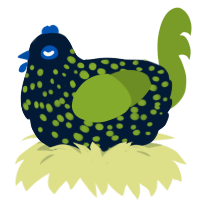(unnamed), a tumblr and chartreuse chicken with a speckle pattern