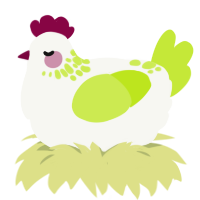 375, a white and lime chicken with a neck-speckle pattern
