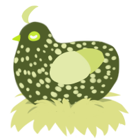 Pestilence, a olive and lemon chicken with a speckle pattern