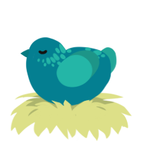 (unnamed), a sea and turquoise chicken with a neck-speckle pattern