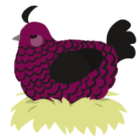 (unnamed), a wine and sable chicken with a lace pattern