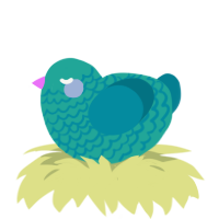 Vapor, a turquoise and sea chicken with a lace pattern
