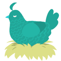 (unnamed), a turquoise chicken with a lace pattern