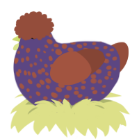 A overcast and russet chicken with a speckle pattern
