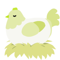 A white and lemon chicken with a head pattern
