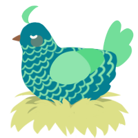 A sea and spring chicken with a lace pattern