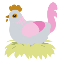 (unnamed), a mist and pink chicken with a neck-speckle pattern