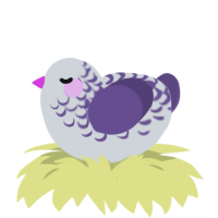 Orchid, a mist and overcast chicken with a half-lace pattern