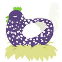 Wolt Fire Emblem, a overcast and white chicken with a speckle pattern