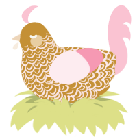 filigree, a gold and rose chicken with a double-lace pattern