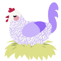 (unnamed), a white and lilac chicken with a double-lace pattern