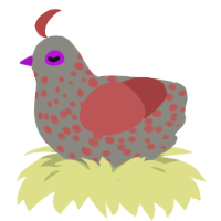 free, a ash and red chicken with a speckle pattern