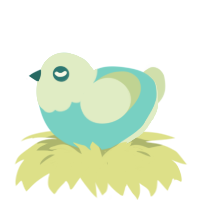 mint flavoured gum, a aqua and gluppy chicken with a head pattern