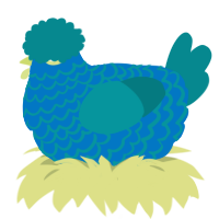 (unnamed), a sapphire and teal chicken with a lace pattern