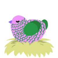(unnamed), a lavender and viridian chicken with a lace pattern