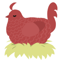Red Monster, a red chicken with a lace pattern