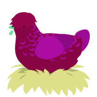 (unnamed), a maroon and plum chicken with a half-lace pattern