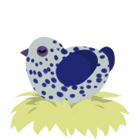 (unnamed), a silver and navy chicken with a speckle pattern