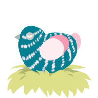 oil slick, a sea and rose chicken with a bar pattern
