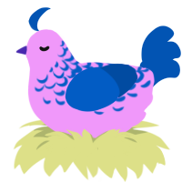 lye, a lavender and ultramarine chicken with a half-lace pattern