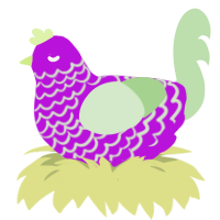 film, a amethyst and gluppy chicken with a lace pattern