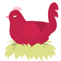 Red Balloon, a crimson chicken with a lace pattern