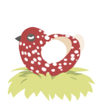 Strawberry Parfait, a red and cream chicken with a speckle pattern
