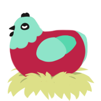 (unnamed), a crimson and mint chicken with a head pattern