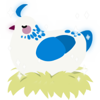 febreze, a white and sapphire chicken with a neck-speckle pattern