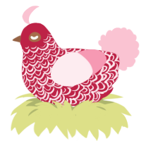Wagyu, a crimson and rose chicken with a double-lace pattern