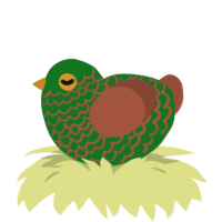 Eat Your Veggies, a leaf and russet chicken with a lace pattern
