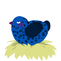 Night, a ultramarine and tumblr chicken with a speckle pattern