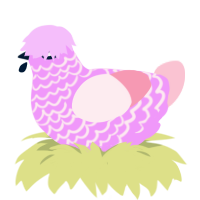 (unnamed), a lavender and rose chicken with a lace pattern