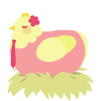 sunset, a orchid and apple chicken with a head pattern