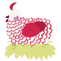 (unnamed), a white and crimson chicken with a lace pattern