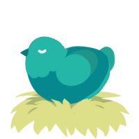 (unnamed), a teal and turquoise chicken with a head pattern