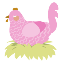 (unnamed), a pink chicken with a lace pattern