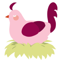 Smoothie, a rose and maroon chicken