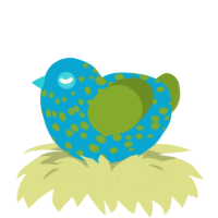 (unnamed), a cerulean and chartreuse chicken with a speckle pattern