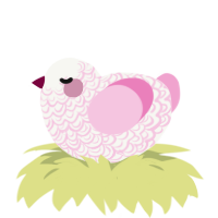 (unnamed), a white and pink chicken with a double-lace pattern