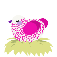 (unnamed), a white and fuchsia chicken with a lace pattern