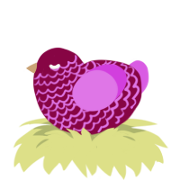 (unnamed), a maroon and orchid chicken with a lace pattern