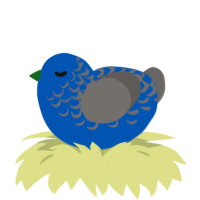 Deep Ocean Blue, a ultramarine and grey chicken with a half-lace pattern